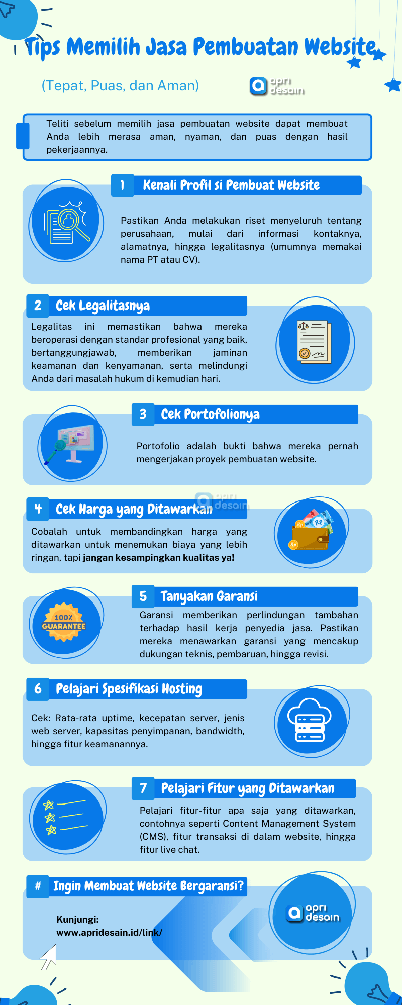 infografik tips memilih jasa pembuatan website yang profesional